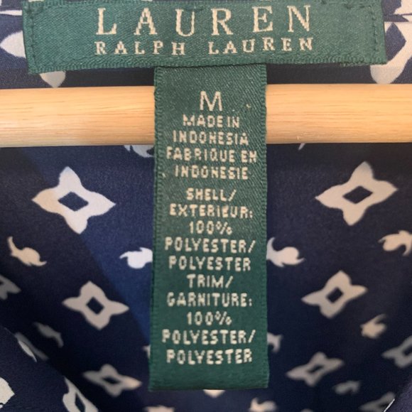 Lauren Ralph Lauren Navy Blue and White Pullover Blouse Size M - Picture 2 of 9
